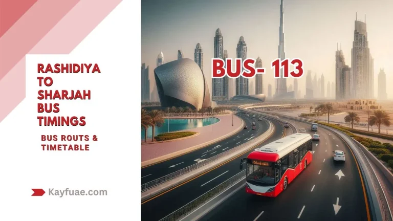 Rashidiya to Sharjah Bus Timings