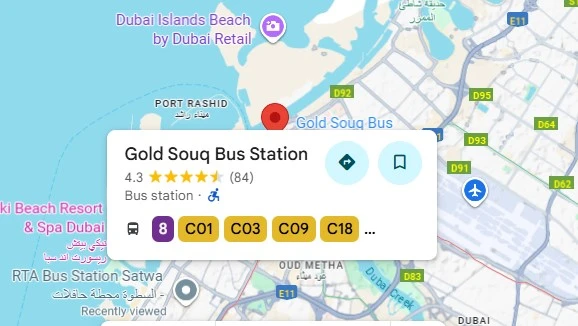 Gold Souq Bus Station Location