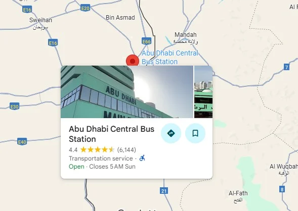 Abu Dhabi Central Bus Station Location