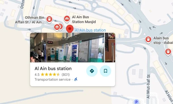 Al Ain Bus Station Location