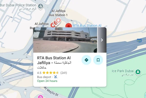 Al Jafiliya Bus Station Location