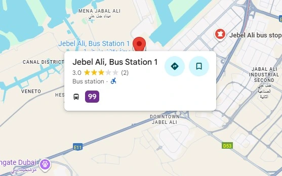Jebel Ali Bus Station location