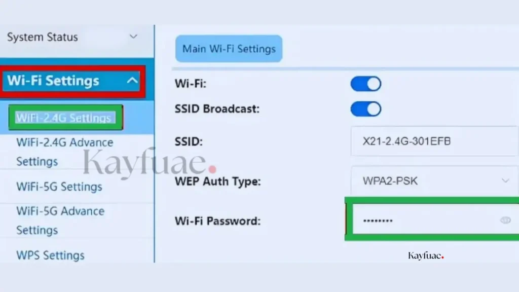 192.168.70.1 Wi-Fi Settings 2.4G