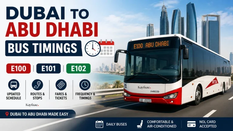 Dubai to Abu Dhabi Bus Timings
