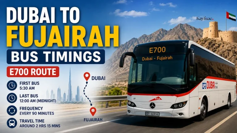Dubai to Fujairah Bus Timings