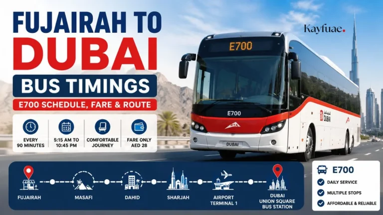 Fujairah to Dubai Bus Timing