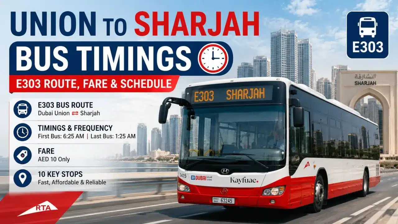 Union to Sharjah Bus Timings