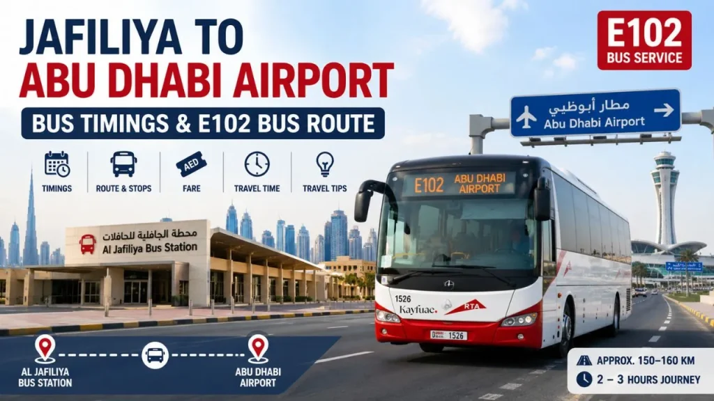 Jafiliya to Abu Dhabi Airport Bus Timings